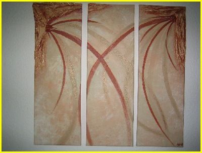 53/54/55. confusion (je 20x50 ) Acryl auf Leinwand mit Frischhaltefolie